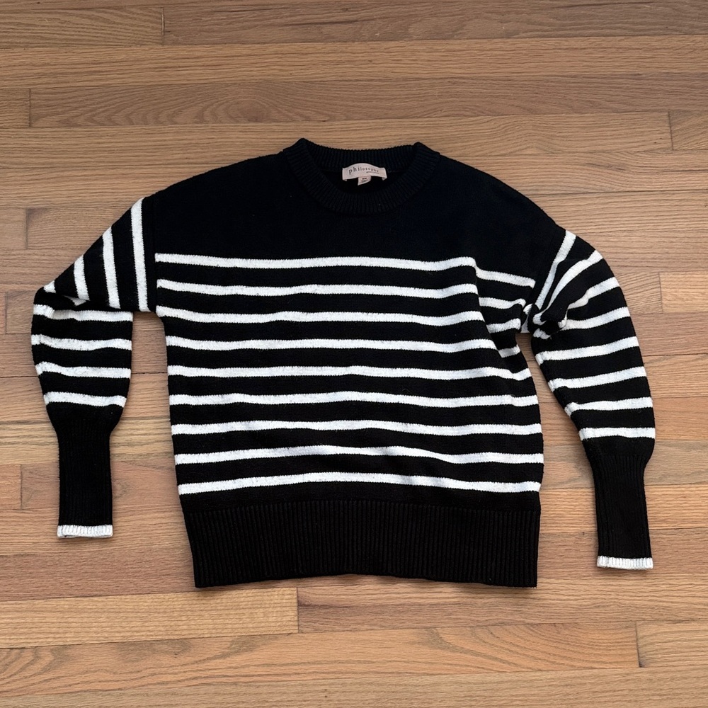 Philosophy Republic black and white sweater